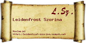 Leidenfrost Szorina névjegykártya